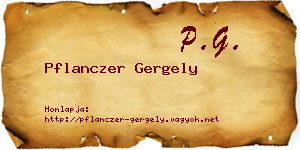 Pflanczer Gergely névjegykártya